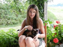 Lea and our cat Puss Puss