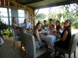 Quentin and Victor having lunch with friends